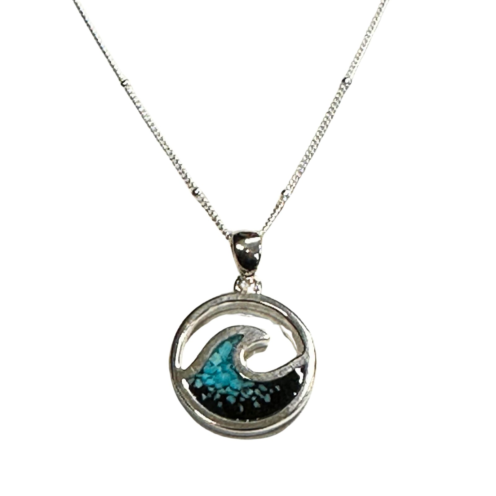 Cresting Wave Necklace - Turquoise Gradient
