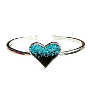Explorer Heart Cuff Bracelet - Turquoise Gradient