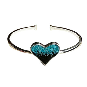 Explorer Heart Cuff Bracelet - Turquoise Gradient
