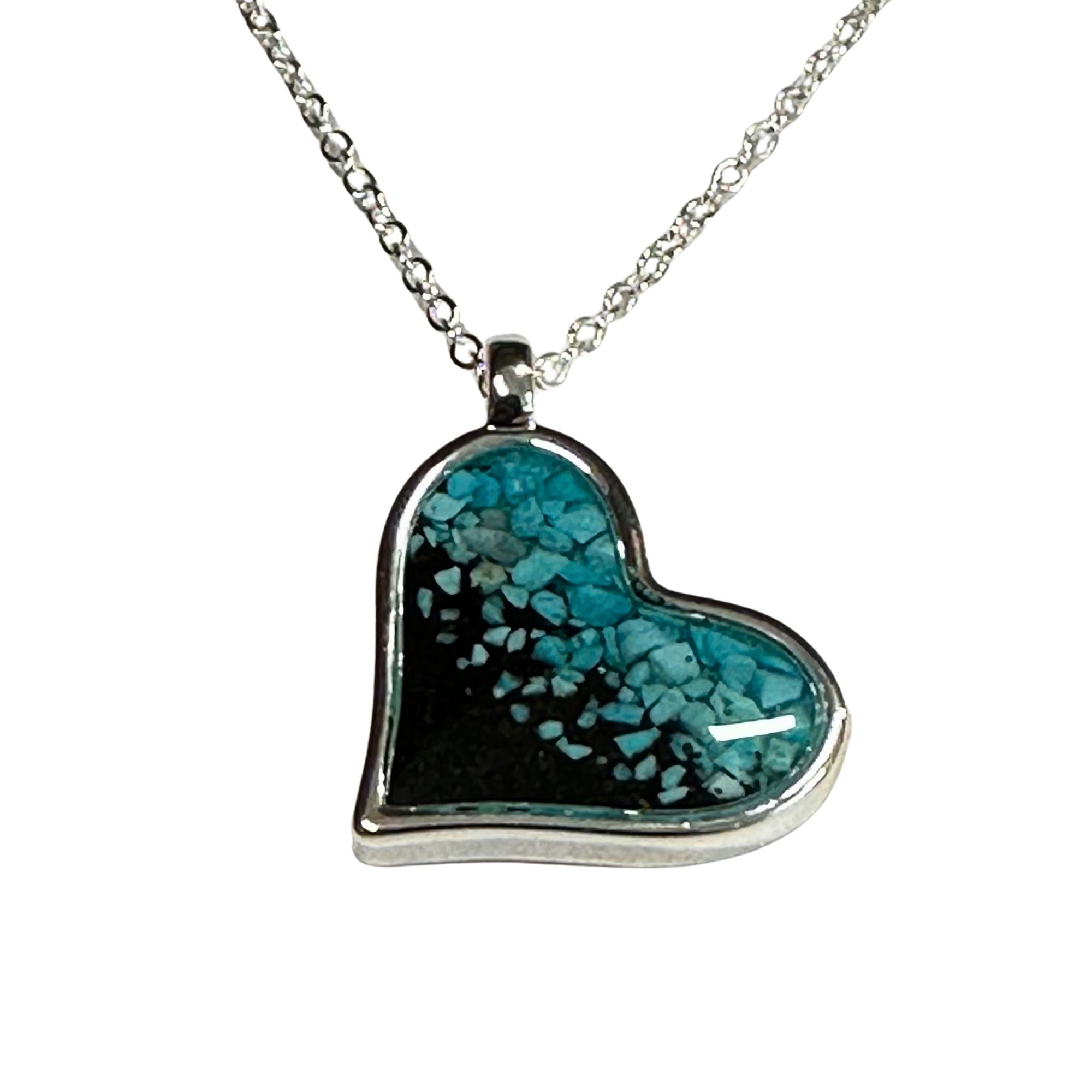 Explorer Heart Necklace - Turquoise Gradient