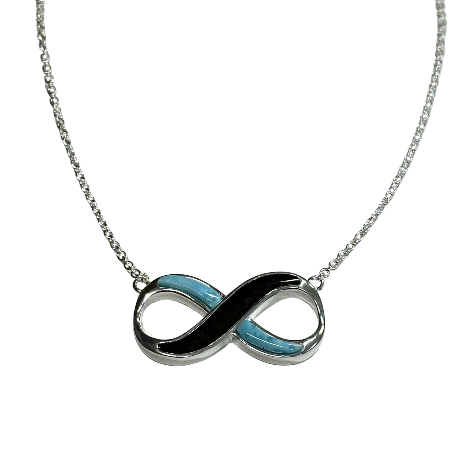 Infinity Necklace Larimar and Sand