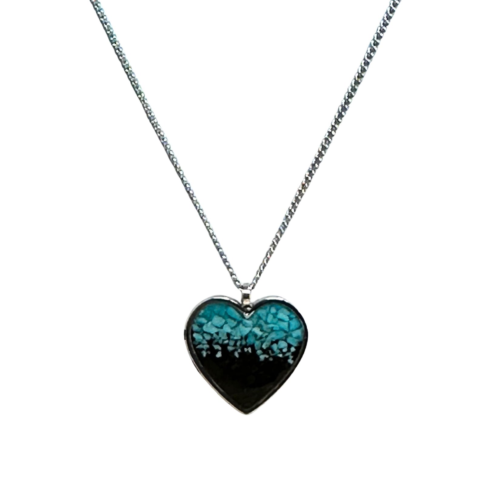 Heart Necklace - Turquoise Gradient
