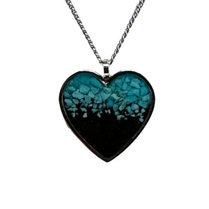 Heart Necklace - Turquoise Gradient
