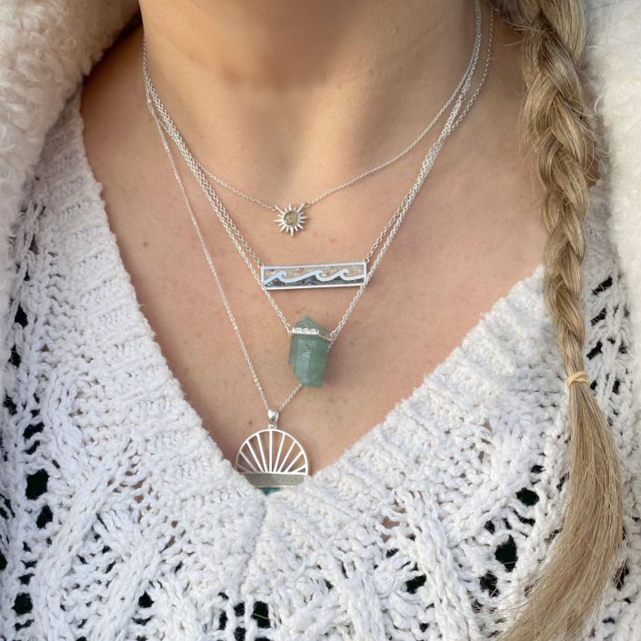 Blue Ice Aquamarine Necklace by Camille Kostek
