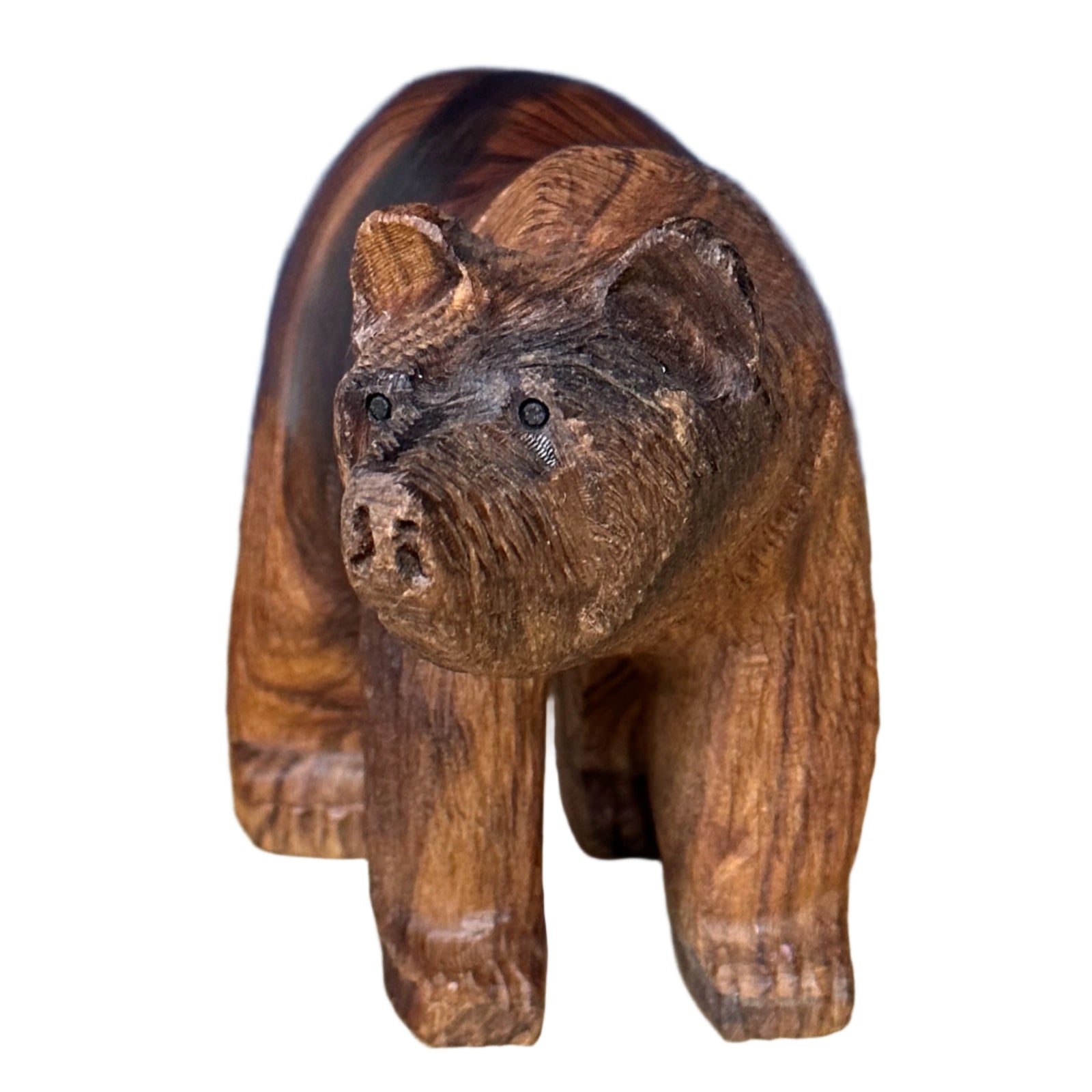 Grizzly Bear Ironwood Figurine With Detail
