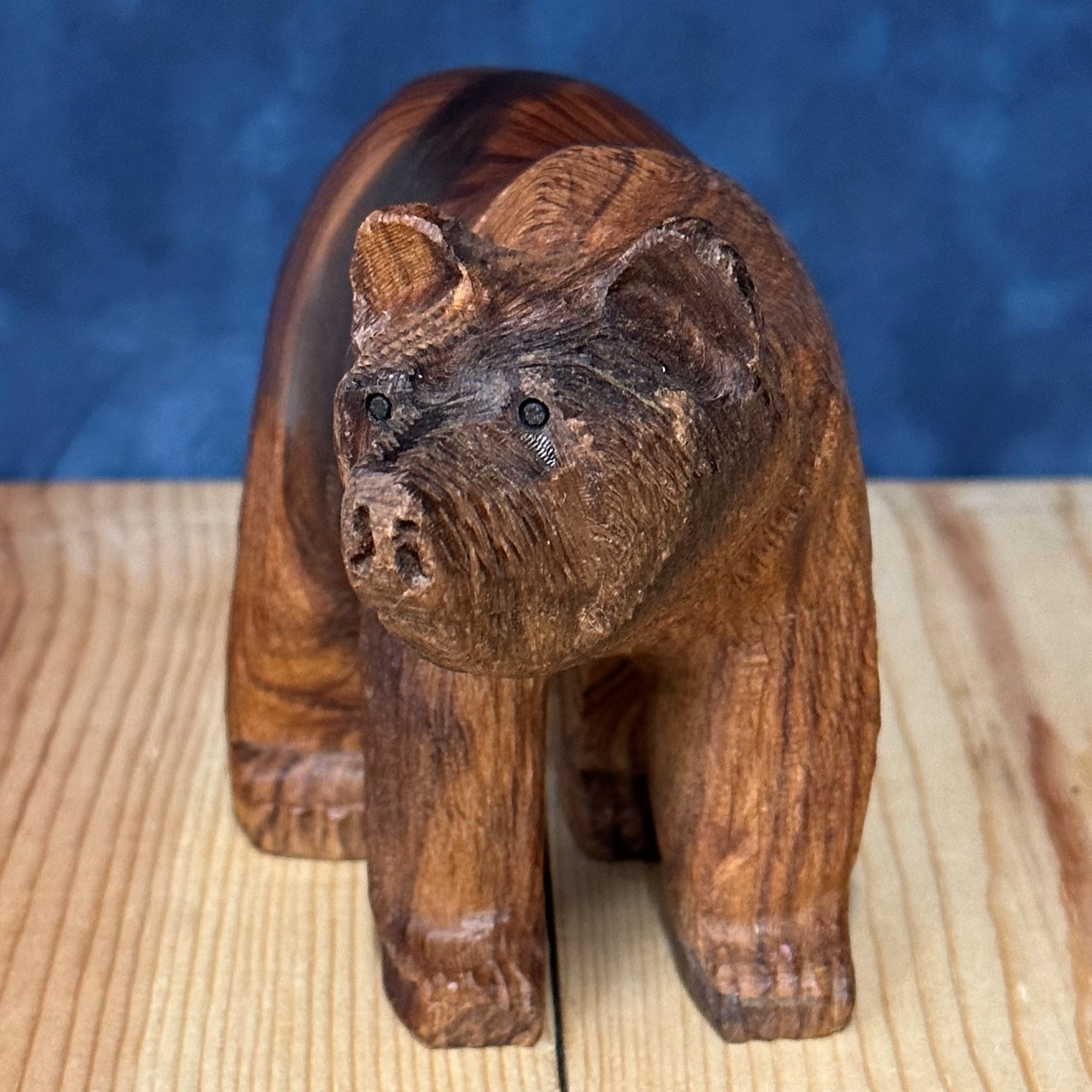 Grizzly Bear Ironwood Figurine With Detail