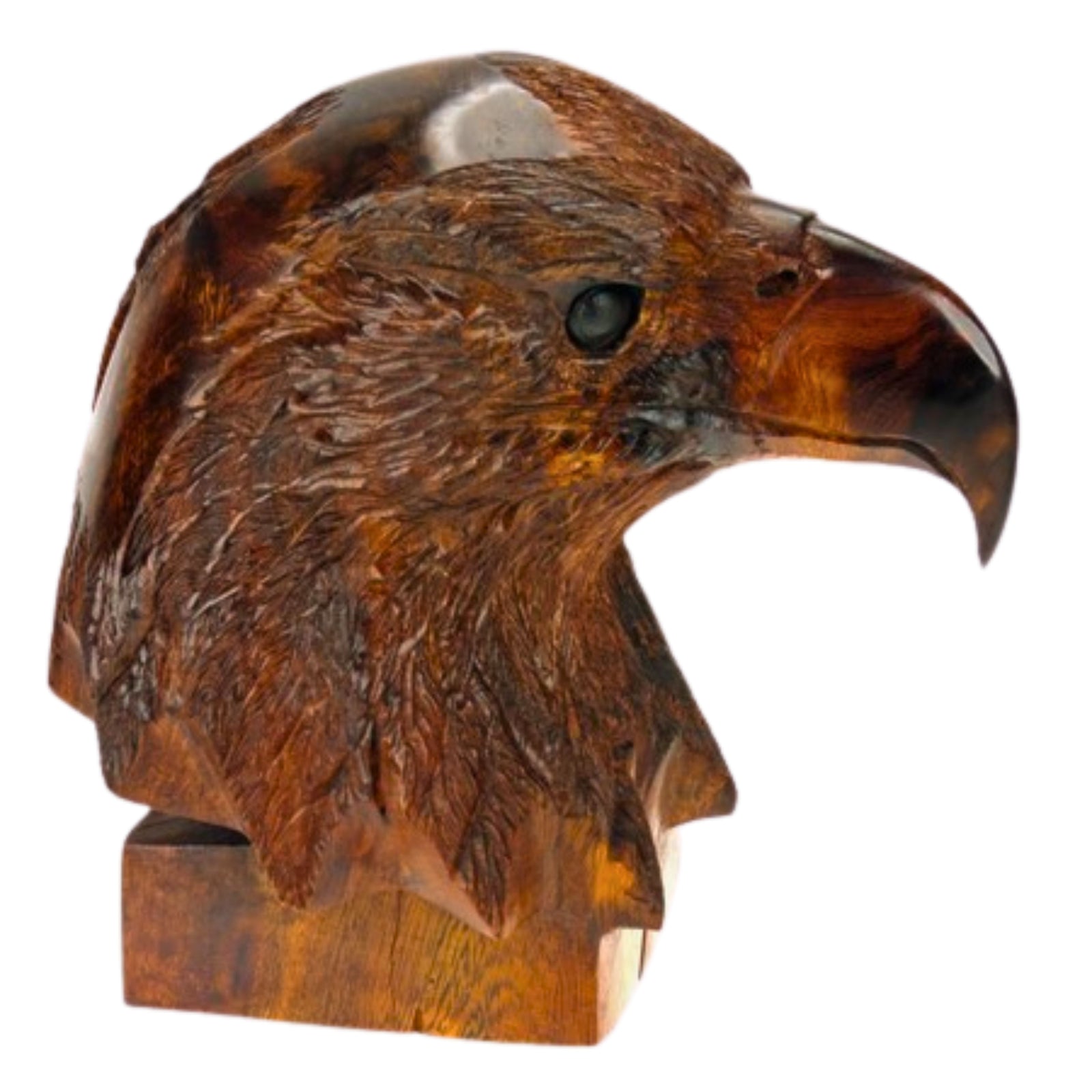 Eagle Bust Wood Figurine