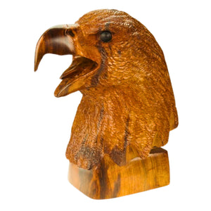 Eagle Bust Wood Figurine