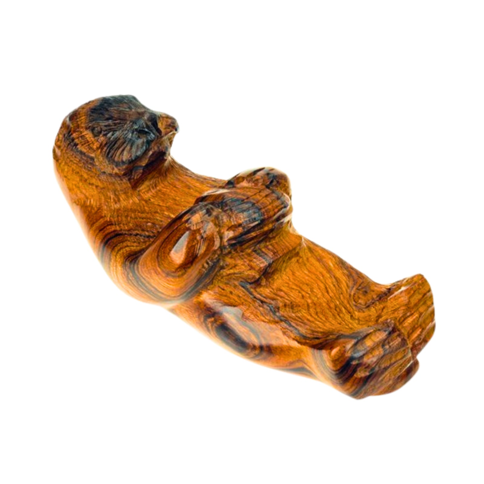 Sea Otter Ironwood Figurine With Detail