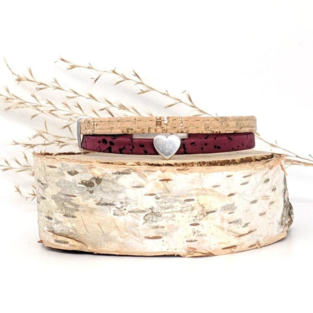 Flat Heart Cork Classic Bracelet