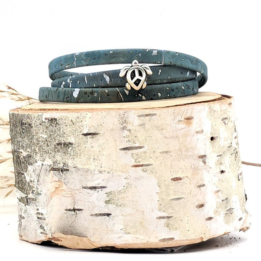 Sea Turtle Wrap Triple Wrap Cork Classic Bracelet