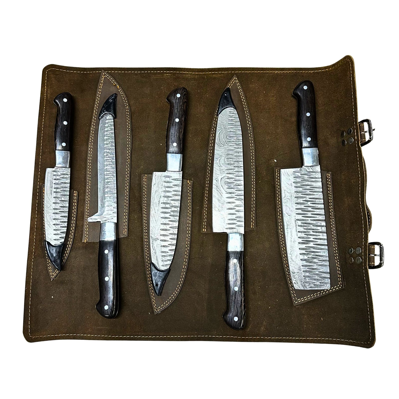 Damascus 5 Piece Kitchen Set - Wenge Wood Handle