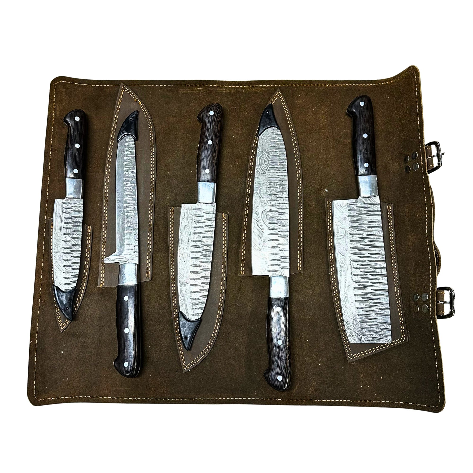 Damascus 5 Piece Kitchen Set - Wenge Wood Handle