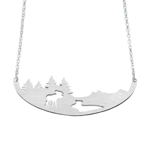 Moose with Creek Necklace - In The Woods