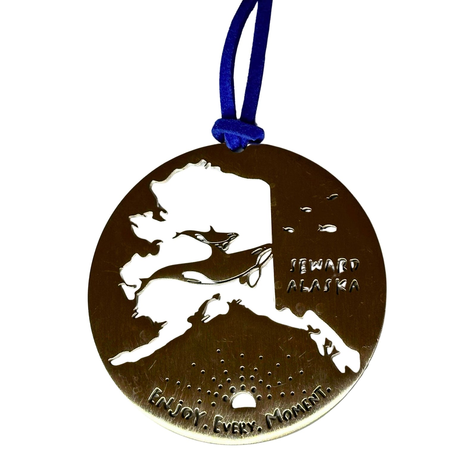 Seward Alaska Orca Stainless Steel Ornament