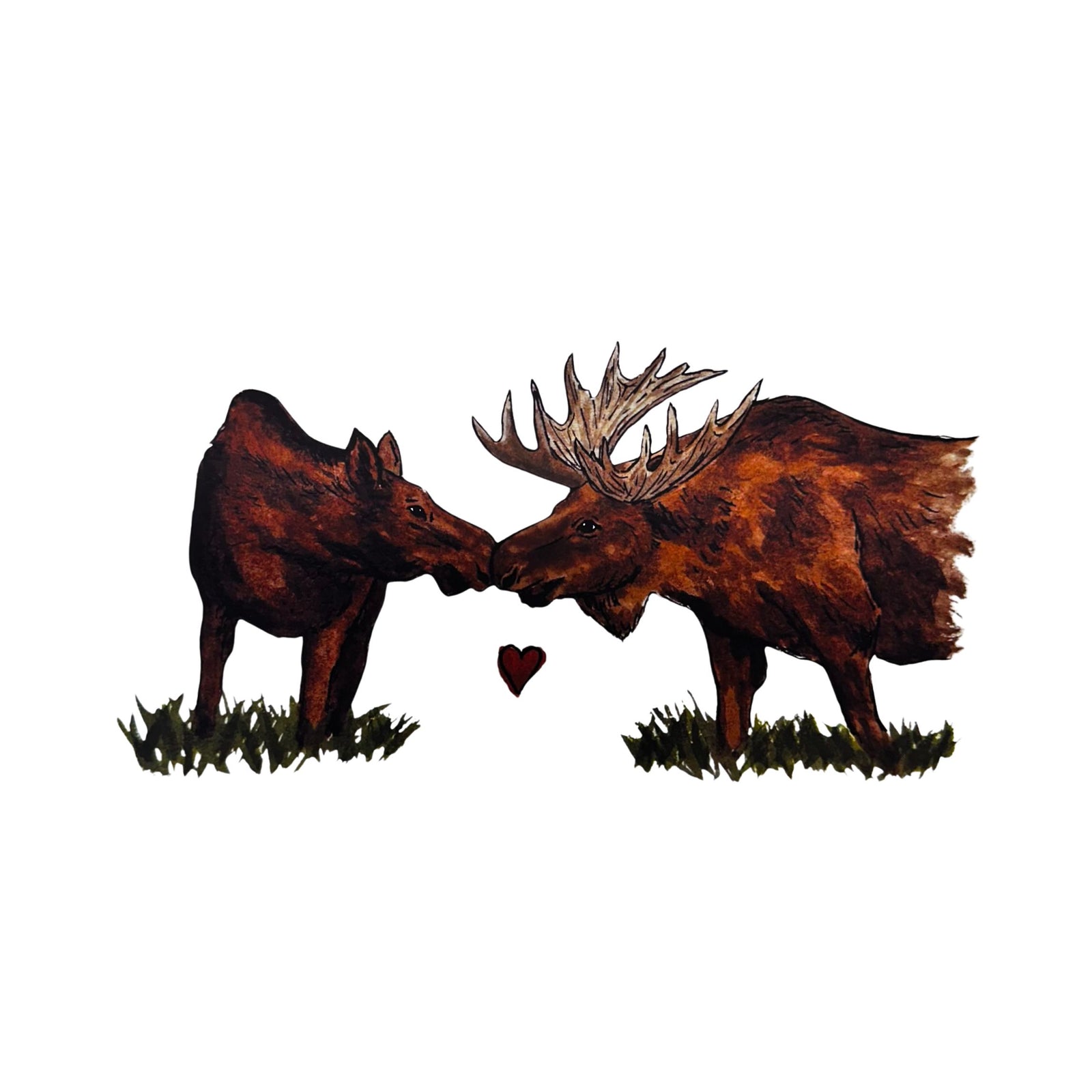 Moose Kiss Print