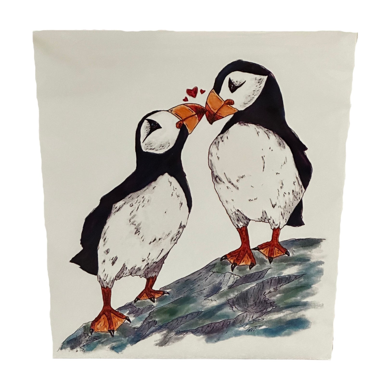 Puffin Kiss - Art Print