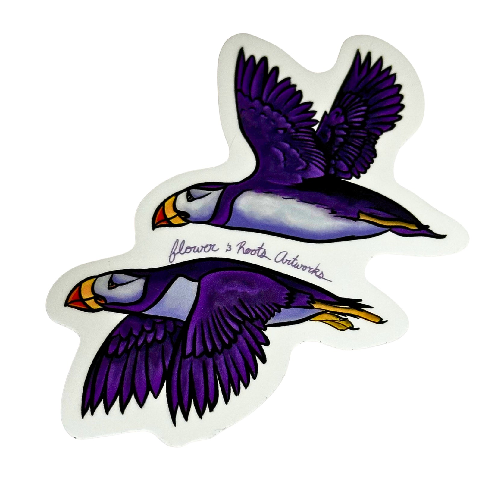 Two Horned Puffins Sticker