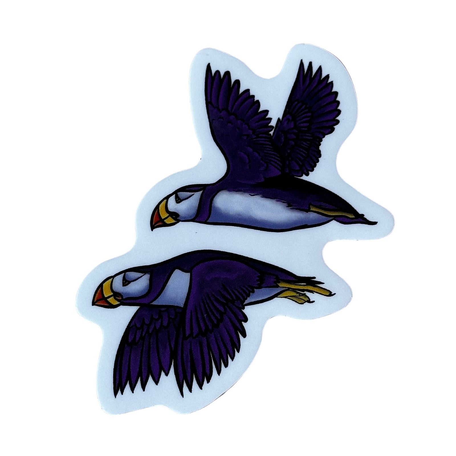 Two Horned Puffins Sticker