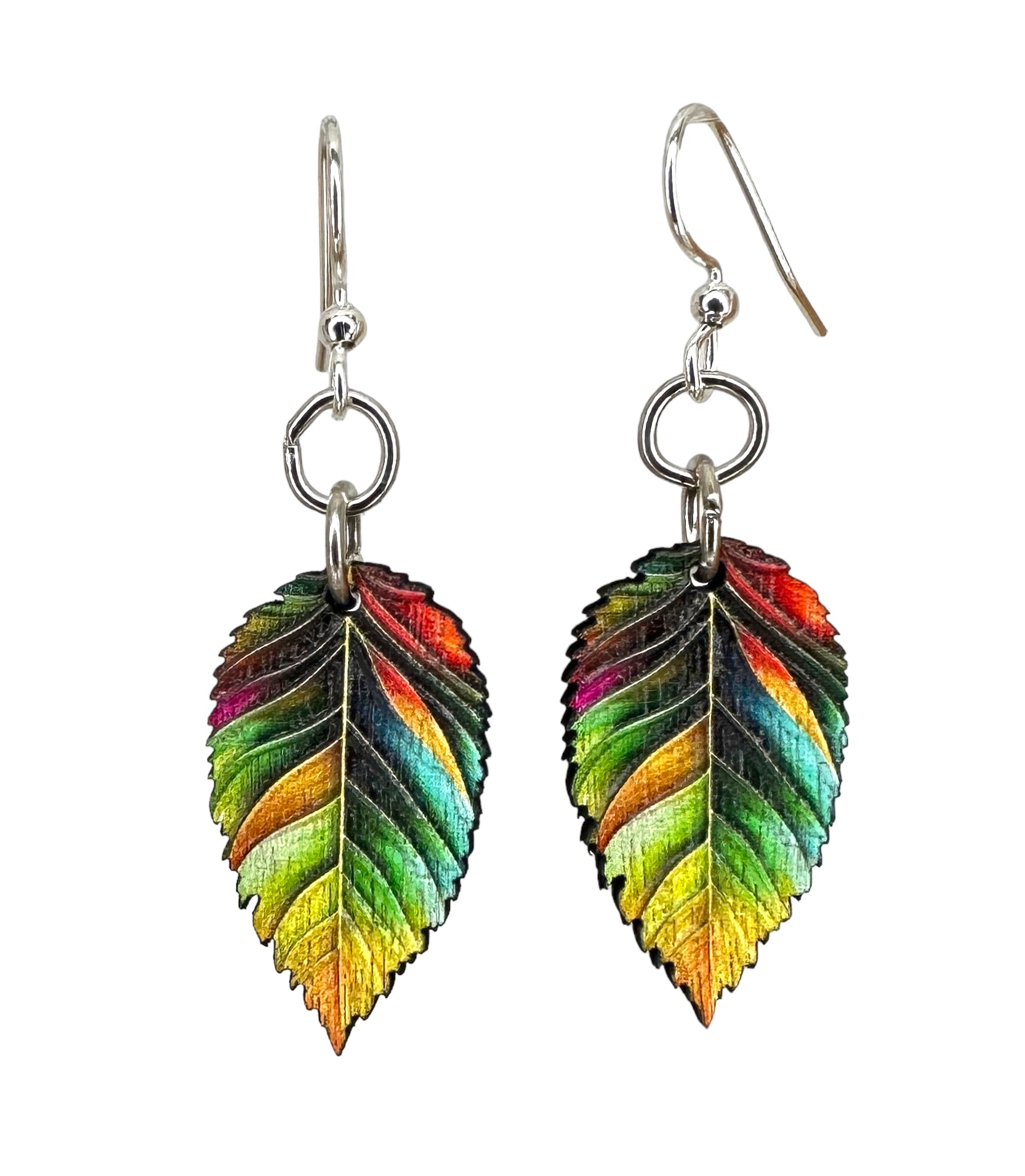 All Seasons Leaf Blossom Wood Earrings