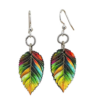 All Seasons Leaf Blossom Wood Earrings