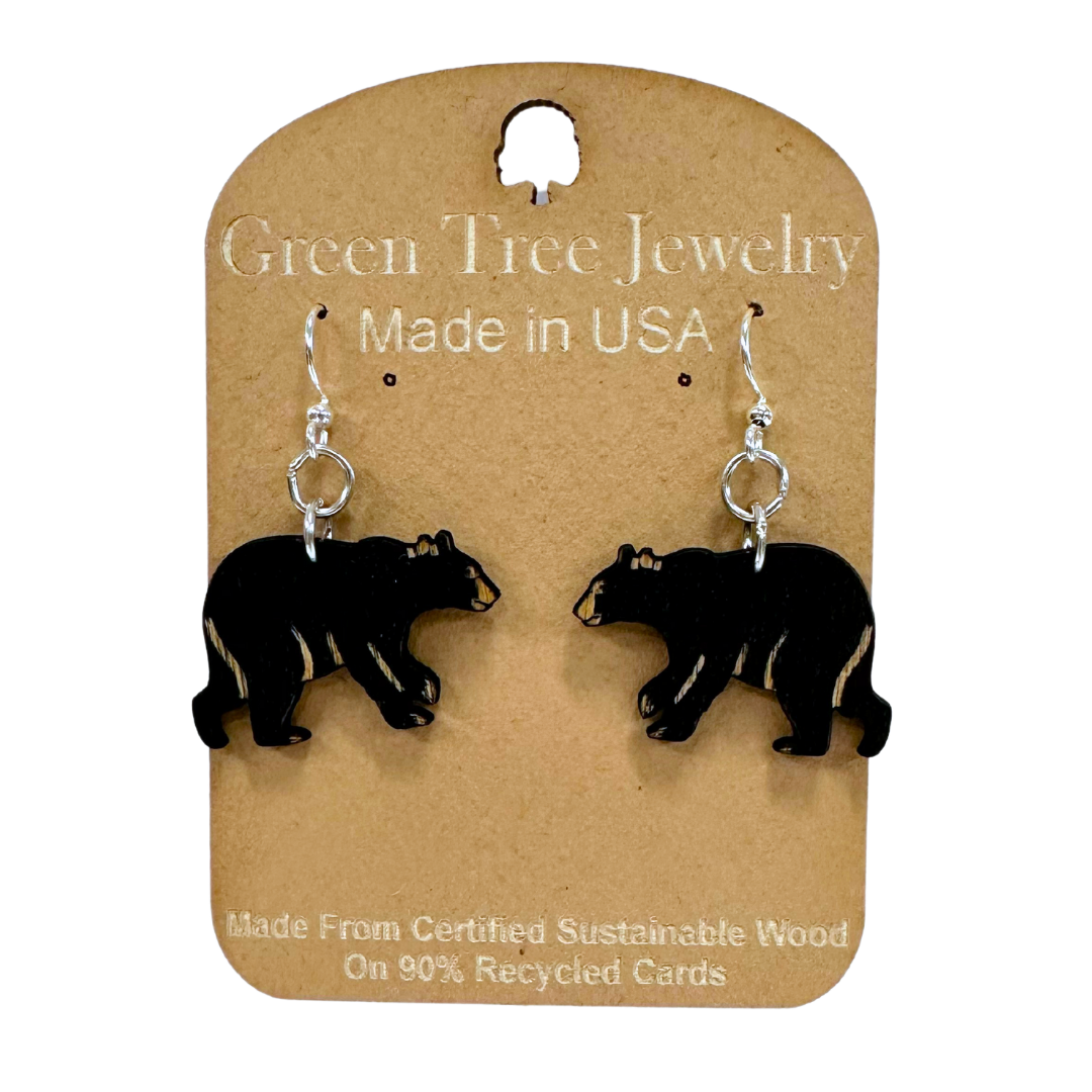 Black Bear 1734 Wood Earrings