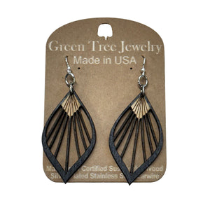 Fan Leaf Palm 1028 Wood Earrings