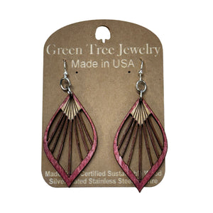 Fan Leaf Palm 1028 Wood Earrings