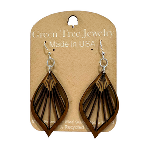 Fan Leaf Palm 1028 Wood Earrings