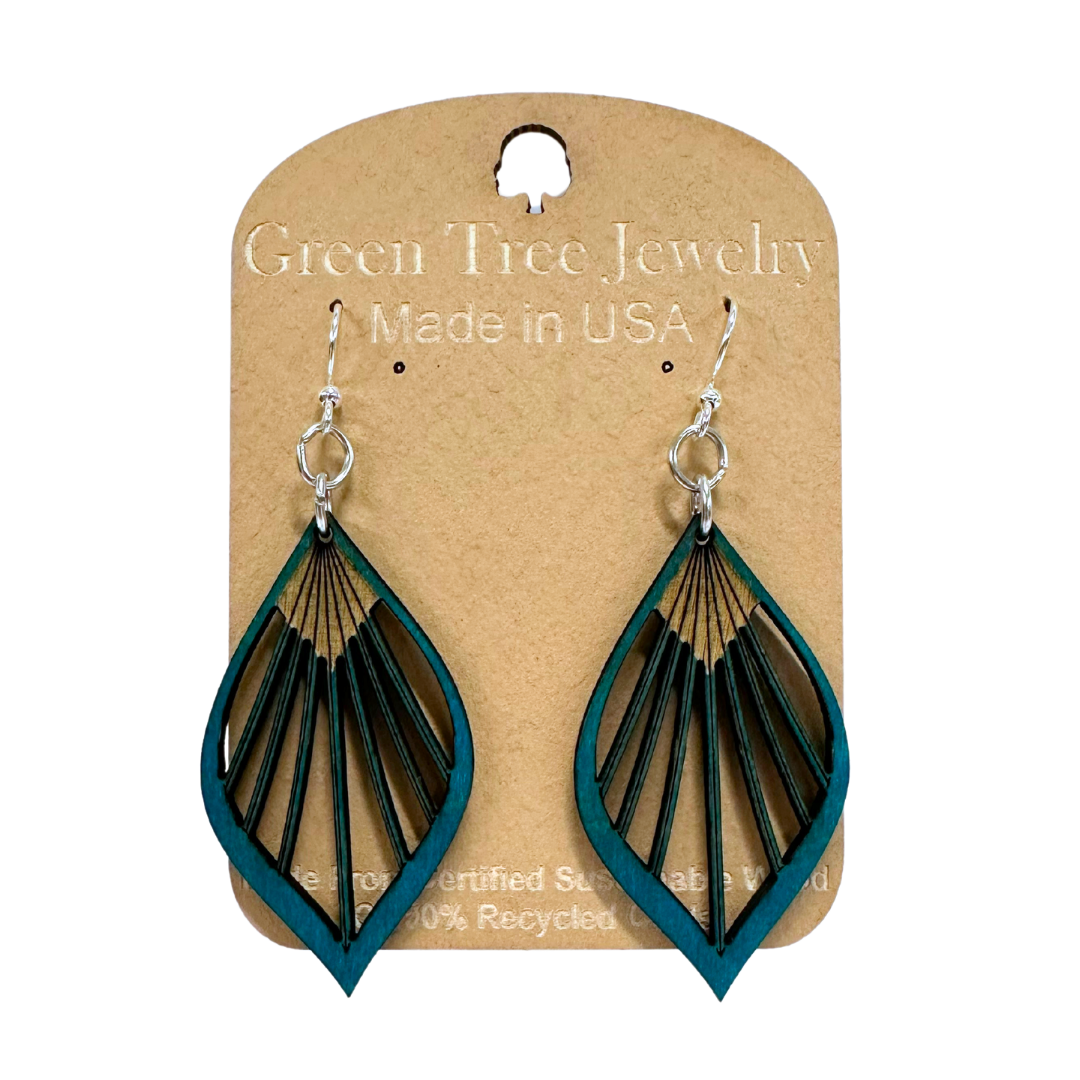 Fan Leaf Palm 1028 Wood Earrings