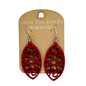 Filigree Oval 1712 Wood Earrings