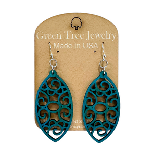 Filigree Oval 1712 Wood Earrings