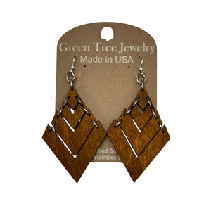 Fountain Pyramid 1440 Wood Earrings