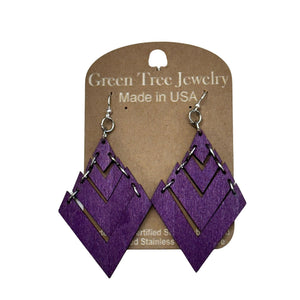 Fountain Pyramid 1440 Wood Earrings