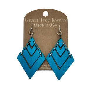Fountain Pyramid 1440 Wood Earrings