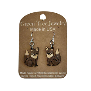 Fox 1292 Wood Earrings
