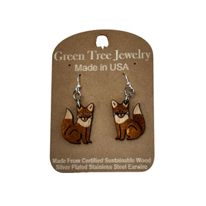 Fox 1292 Wood Earrings