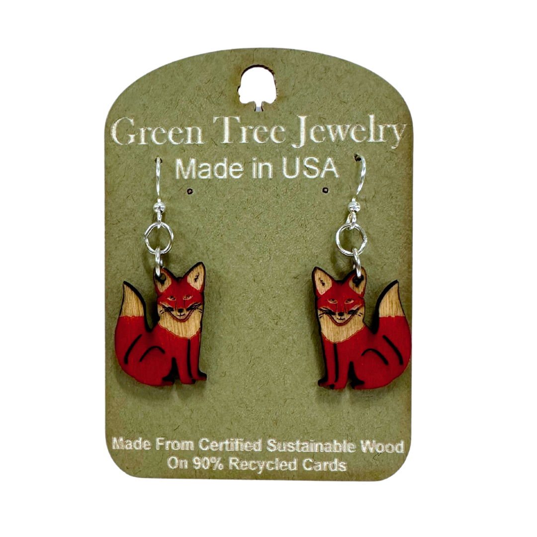 Fox 1292 Wood Earrings