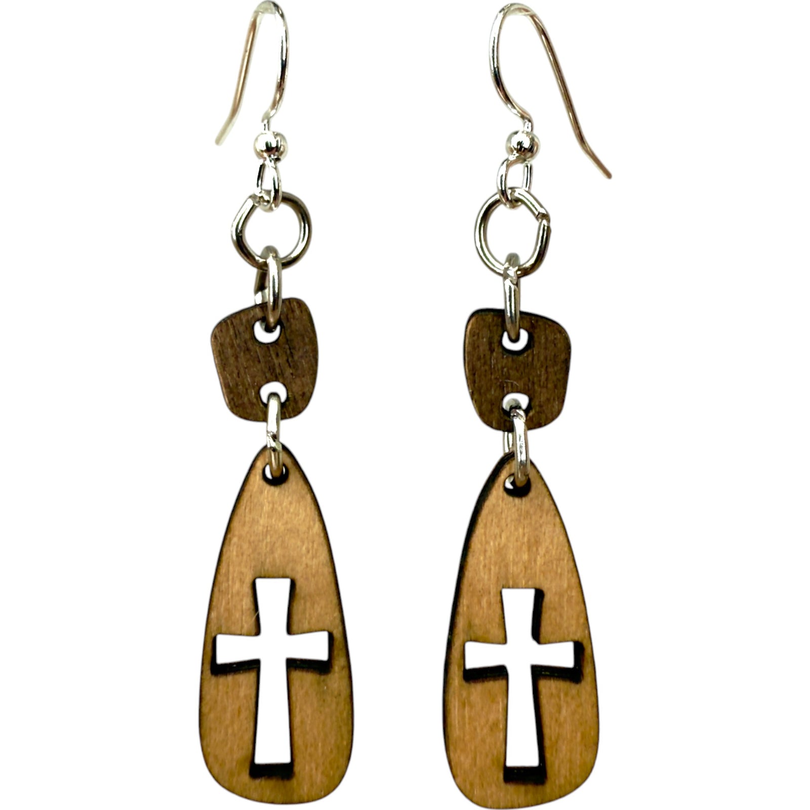 Heritage Wooden Cross Wood Earrings 1830