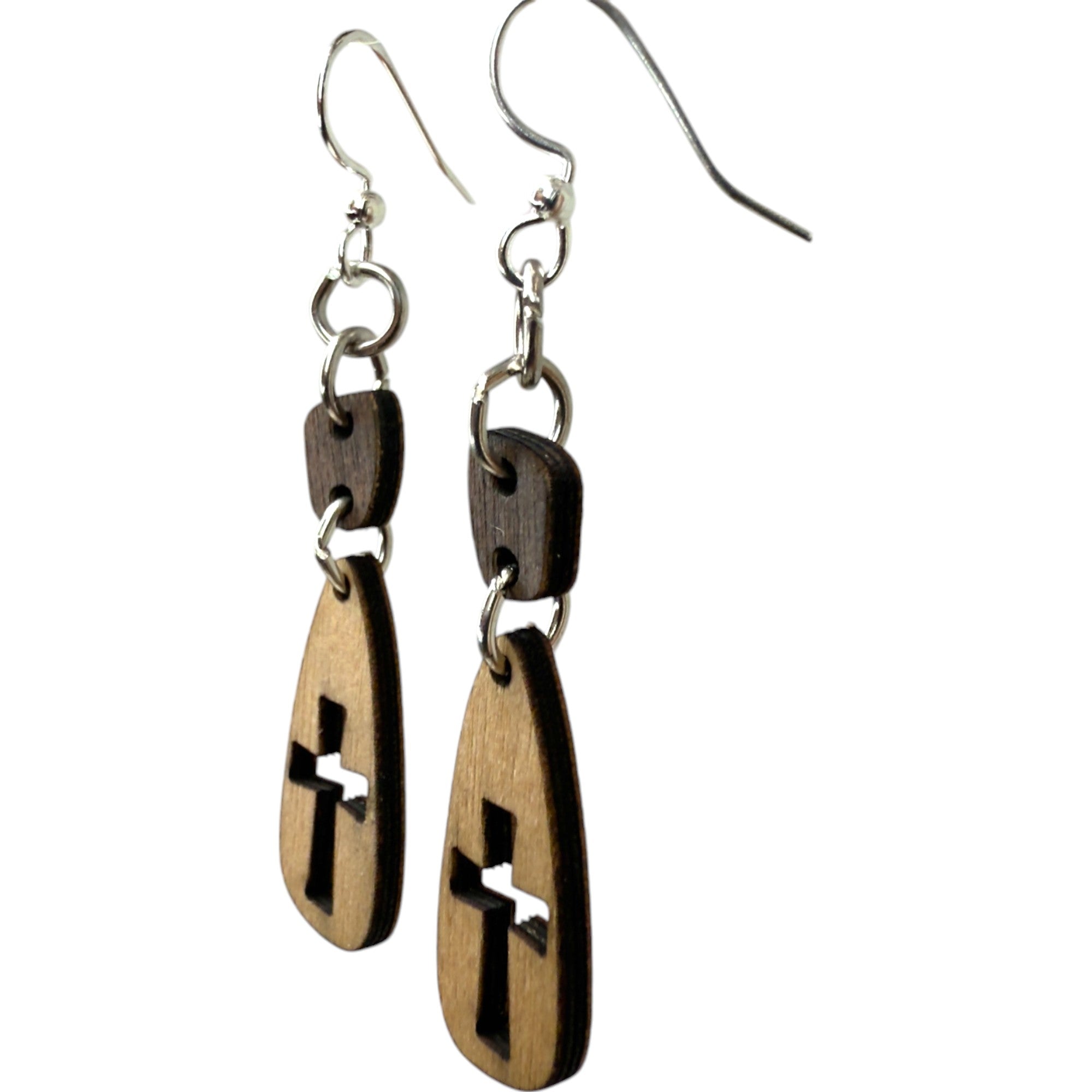 Heritage Wooden Cross Wood Earrings 1830