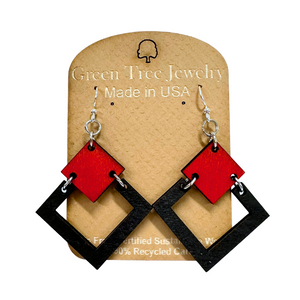 Irel Square 1198 Wood Earrings