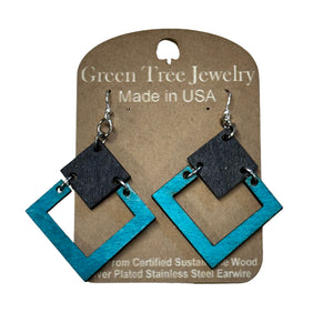 Irel Square 1198 Wood Earrings