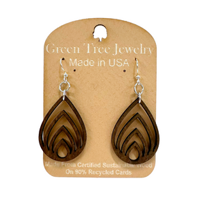 Layered Drop 1677 Wood Earrings