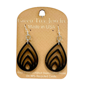 Layered Drop 1677 Wood Earrings