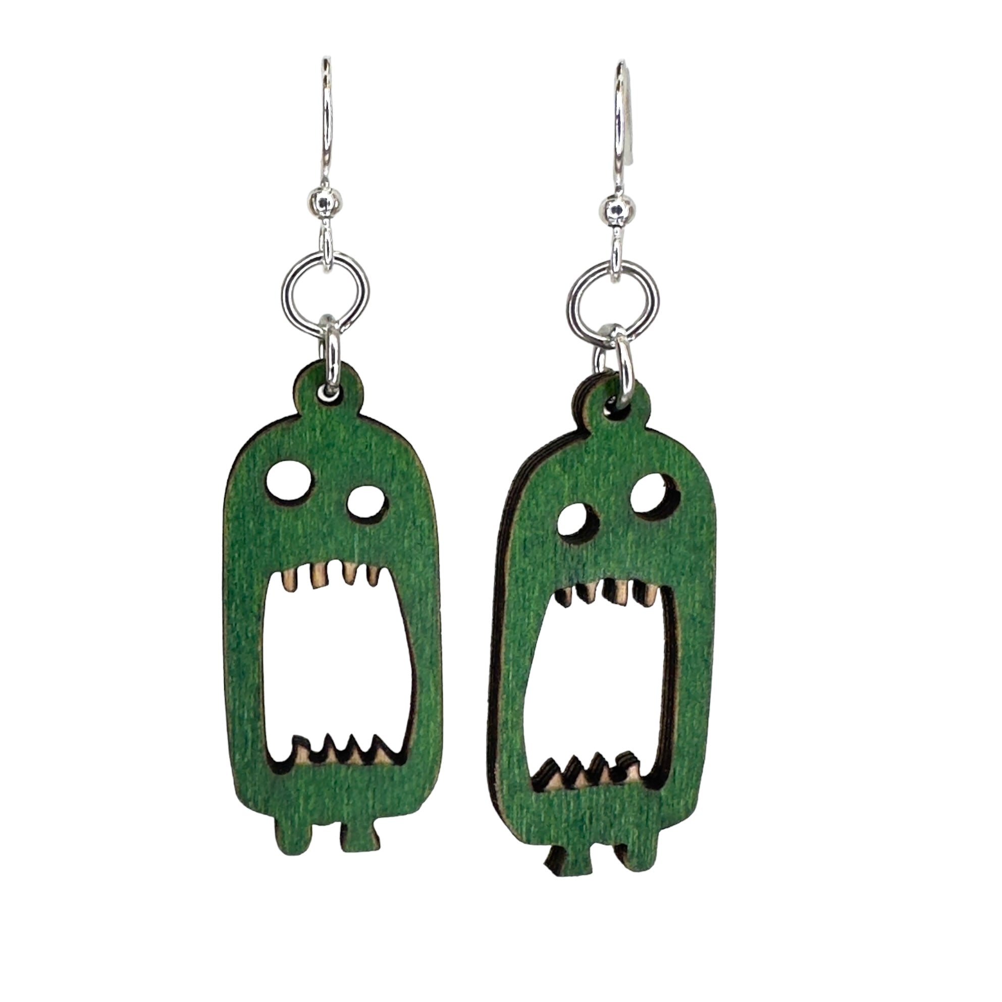 Little Monster Wood Earrings