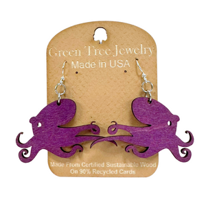 Octopus 1169 Wood Earrings