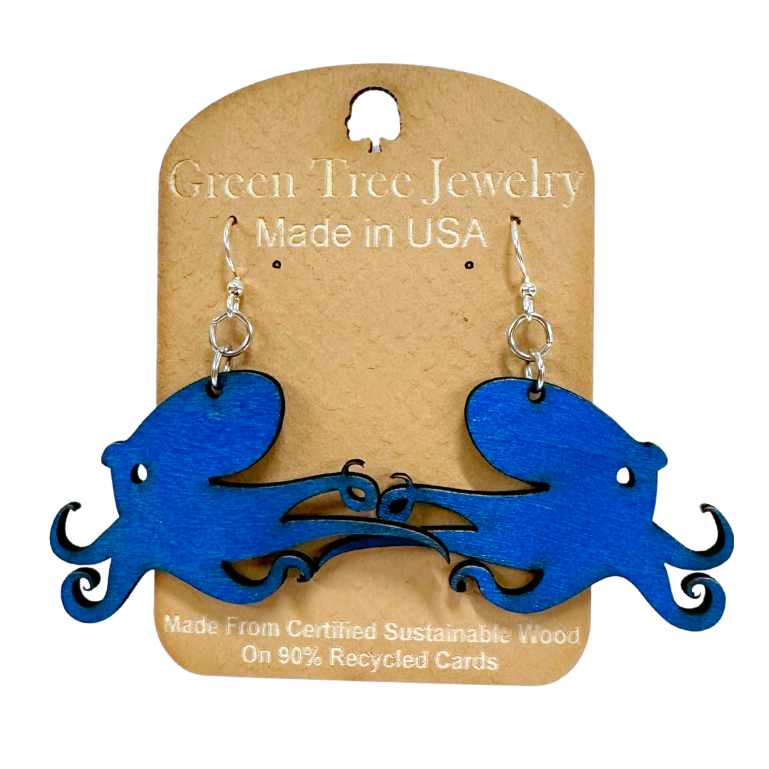 Octopus 1169 Wood Earrings