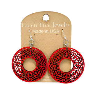 Ornate Torus 1111 Wood Earrings