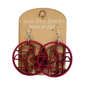 Oval Madness 1606 Wood Earrings