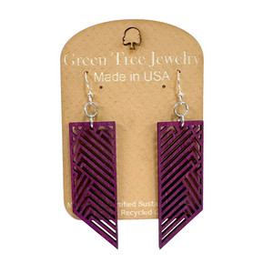 Rectangular Rhapsody 1597 Wood Earrings